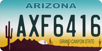 AZ license plate AXF6416