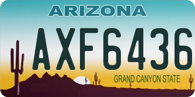 AZ license plate AXF6436