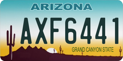 AZ license plate AXF6441