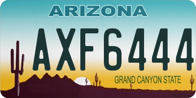 AZ license plate AXF6444