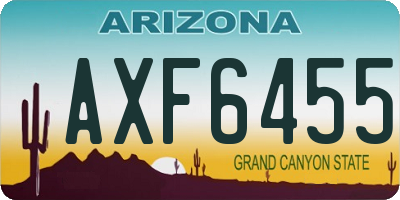 AZ license plate AXF6455