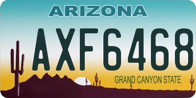 AZ license plate AXF6468