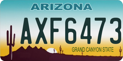 AZ license plate AXF6473