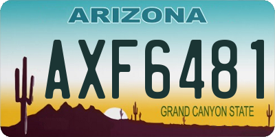 AZ license plate AXF6481