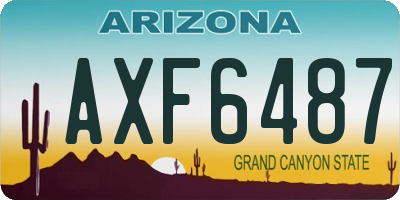AZ license plate AXF6487