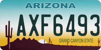 AZ license plate AXF6493