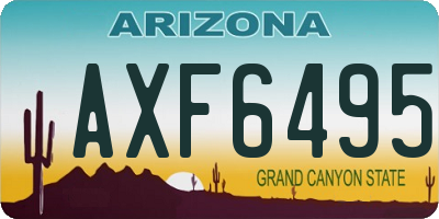 AZ license plate AXF6495
