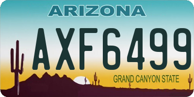 AZ license plate AXF6499
