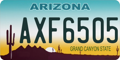 AZ license plate AXF6505