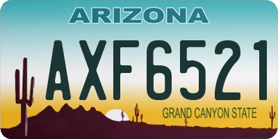 AZ license plate AXF6521
