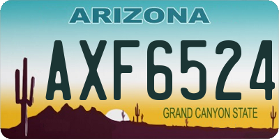 AZ license plate AXF6524