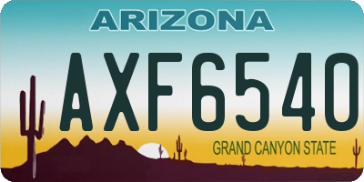 AZ license plate AXF6540