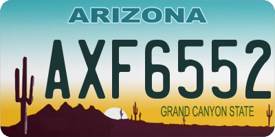 AZ license plate AXF6552
