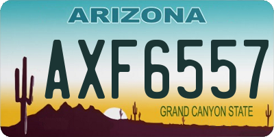 AZ license plate AXF6557