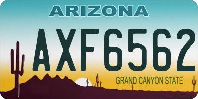 AZ license plate AXF6562