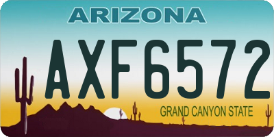 AZ license plate AXF6572
