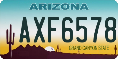 AZ license plate AXF6578