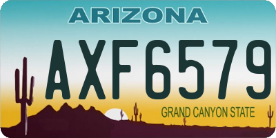 AZ license plate AXF6579