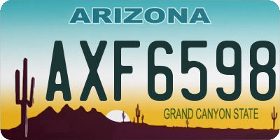AZ license plate AXF6598