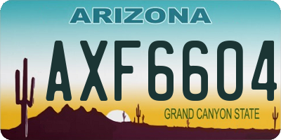 AZ license plate AXF6604
