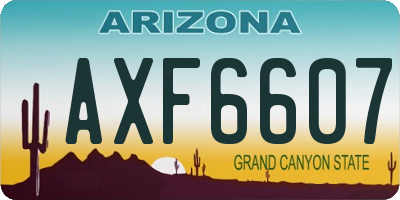 AZ license plate AXF6607