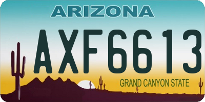 AZ license plate AXF6613