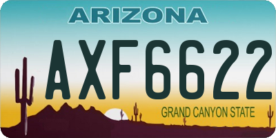 AZ license plate AXF6622