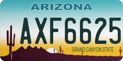 AZ license plate AXF6625