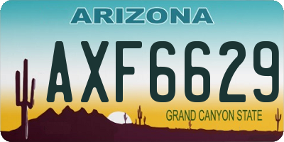 AZ license plate AXF6629