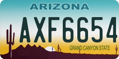 AZ license plate AXF6654