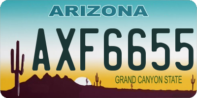 AZ license plate AXF6655