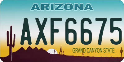 AZ license plate AXF6675