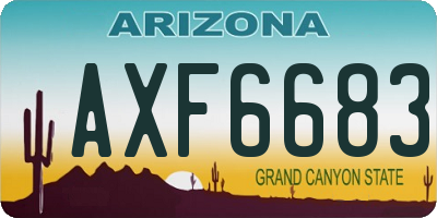 AZ license plate AXF6683