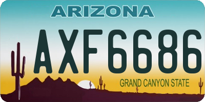 AZ license plate AXF6686