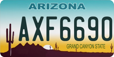AZ license plate AXF6690