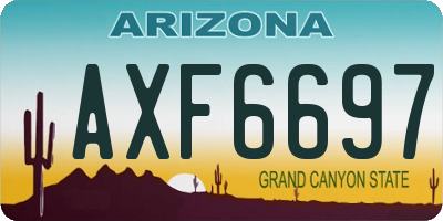 AZ license plate AXF6697