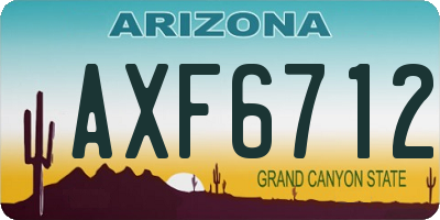 AZ license plate AXF6712