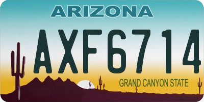 AZ license plate AXF6714
