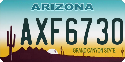 AZ license plate AXF6730