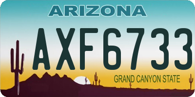AZ license plate AXF6733