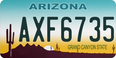 AZ license plate AXF6735