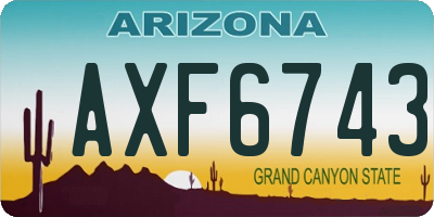 AZ license plate AXF6743