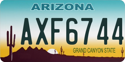AZ license plate AXF6744