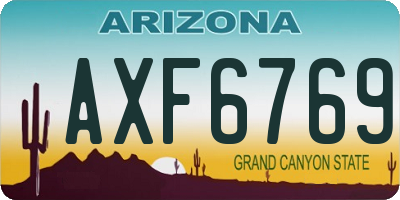 AZ license plate AXF6769