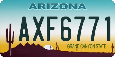 AZ license plate AXF6771
