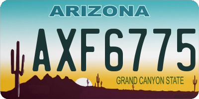 AZ license plate AXF6775