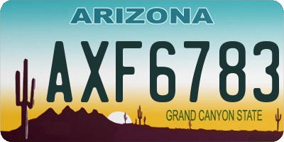 AZ license plate AXF6783