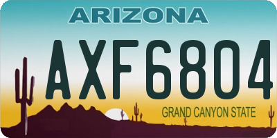 AZ license plate AXF6804