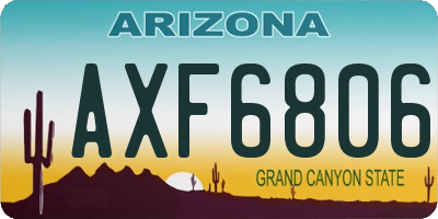 AZ license plate AXF6806
