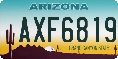 AZ license plate AXF6819